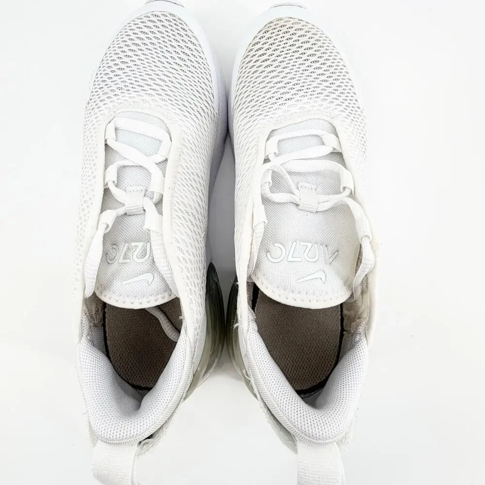 Nike Air Max 270 White Mesh Sneakers Kids Youth Size 2Y AO2372-103 Athletic